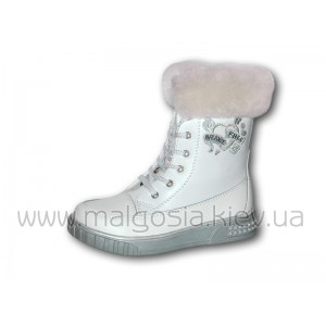 Белые сапожки из натуральной кожи (р.30-37) DS-3037W-01